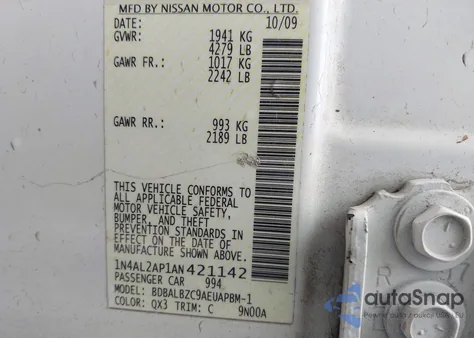 2010 Nissan Altima 2.5 S из США, поврежденный, VIN 1N4AL2AP1AN421142